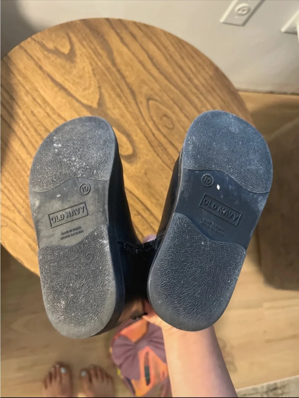 Old Navy Black Scalloped-Trim Kids Ankle Boots